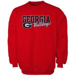  Georgia Bulldogs Youth Red Campus Crew Sweatshirt Sports 