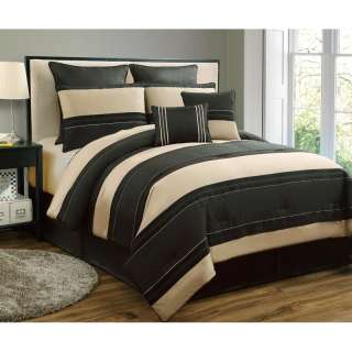   Stripe 8 Piece Comforter Bed In A Bag Set NEW 735732773778  
