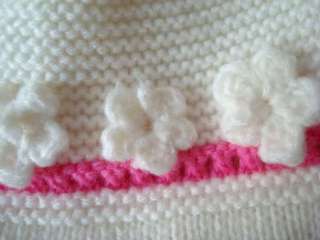 Baby Infant Beanie Crochet flower Hat, cute lace cap 0 6 months Spring 