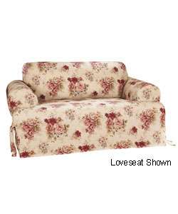 Sarah Red Rose Wing Chair Slipcover  