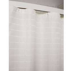 Lineation Ivory Polyester Shower Curtain  