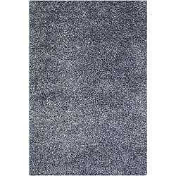    woven Estella Blue/ Grey Wool Shag Rug (79 x 106)  