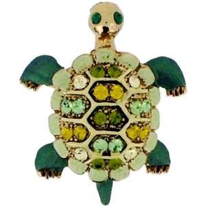    Swarovski Crystal Green Sea Turtle Animal Brooch Pin Jewelry