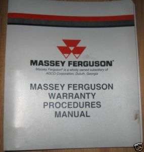 Massey Ferguson 3 Ring Warranty Procdures Manual Binder  