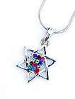 Necklace & pendant Jewish Star of David Symbol & Hoshen rhodium 