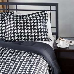 White/ Black Houndstooth Twin size Comforter Set  