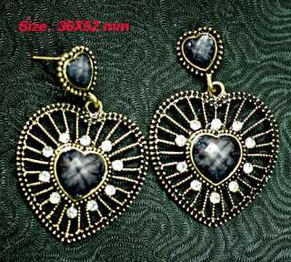   Tibetan Silver Black GEMSTONE Dangle Earrings Fashion Jewelry  