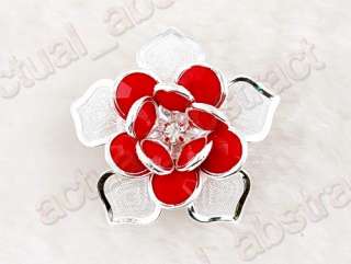 FREE wholesale12pcs rhinestone&rosin flower brooch pin  