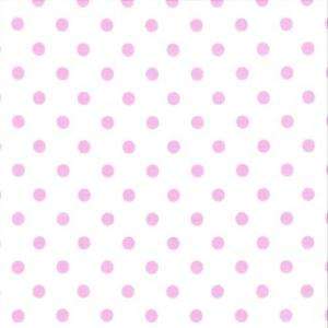YARD COTTON Polka Dot Fabric 0.35 Pink dot / White  