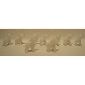  Set of 10 Blown Glass White Elephant Figurines 0.5h 
