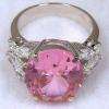 0ct Pink Sapphire & Russian Ice CZ Cocktail Ring s 10  