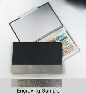 Holiday Personalized business card case holder Black  
