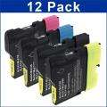 Brother Compatible LC 61 Black/Color Ink Cartridges (Pack of 12 
