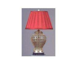   Crown Decorative Red/ Silver Buffet Table Lamp  