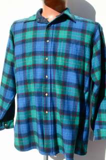 Vintage Mens PENDLETON Outdoorsman Wool Plaid SHIRT size XL  