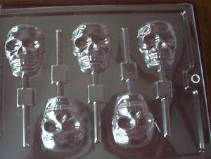 SKULL SCARY CHOCOLATE LOLLIPOP CANDY MOLD *  