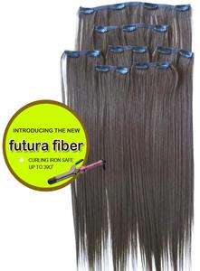 Color #18/22 futura fiber CLIP IN/ON HAIR 7 pieces SET  
