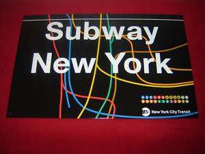 NEW YORK ALL STOPS TIN MTA SUBWAY SIGN  