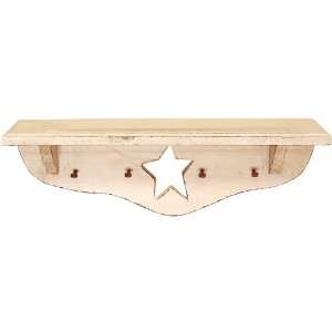   Plate Shelf   Antique White with Star Cutout