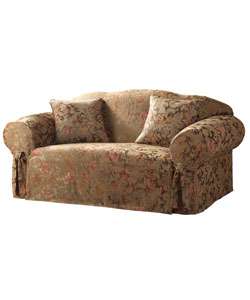 French Floral Washable Loveseat Slipcover  