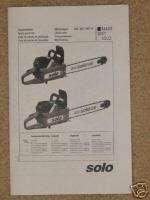 2000 Solo 662 & 667 Chainsaw Illustrated Parts Manual  