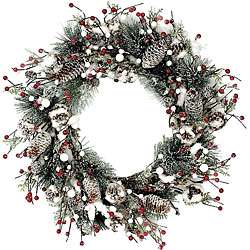 Small Christmas Snow and Berry Wreath  