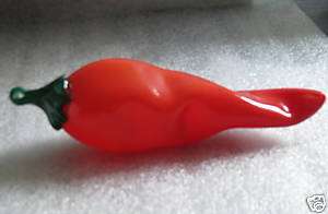 LARGE HANDCRAFTED CHILI PEPPER ORNAMENT BLOWN GLASS  