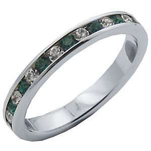 Tqw35429CEH T6 Eternity Band with Genuine Clear and Emerald Austrian 