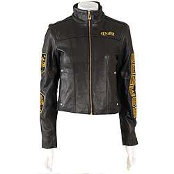 Dereon Womens Leather Motorcycle Jacket  