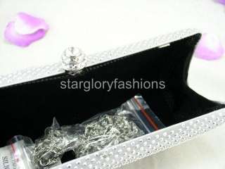 Exquisite Sparkle Wedding/Prom Clutch Hard Bag Silver EM 090819