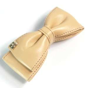  (Apricot) Pu Leather Bow Shaped Hair Aligator Clip/hair 