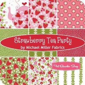  Strawberry Tea Party Fat Quarter Bundle   Michael Miller 