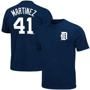 Majestic Detroit Tigers #41 Victor Martinez Navy Blue 