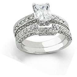 18k Gold 2 1/2ct TDW Clarity Enhanced Radiant cut Diamond Wedding Ring 