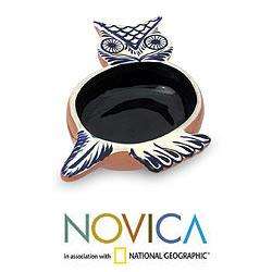 Majolica Hostess Owl Ceramic Dish (Mexico)  