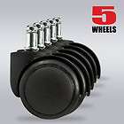   Rollerblade Style Soft Wheel Casters Ball Bearing Axle 5 pc Set NEW