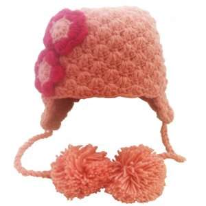  Girls Flower Crochet Hat   0 1 Year Baby