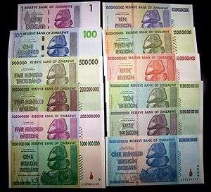 12 Zimbabwe banknotesMillions,Billions&Trillions includes100 Trillion 