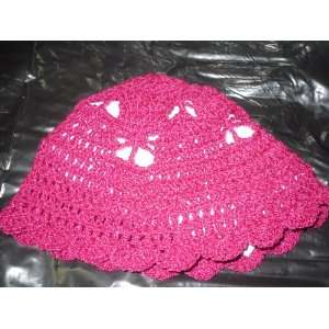  Purple butterfly crochet hat 