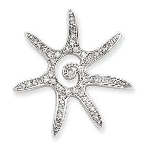  Sterling Silver Cz Sun Pendant Jewelry