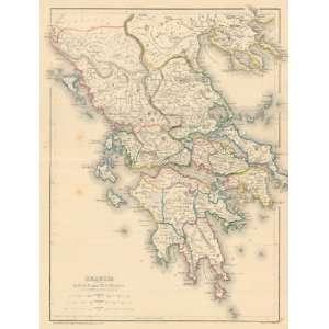  Long 1856 Antique Map of Graecia