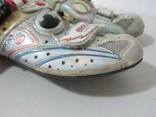 Sidi Ergo 2 carbon road cycling shoes size 41 / 7.5 / 8.5 silver, used 
