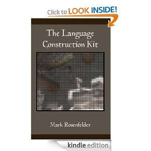 The Language Construction Kit Mark Rosenfelder  Kindle 