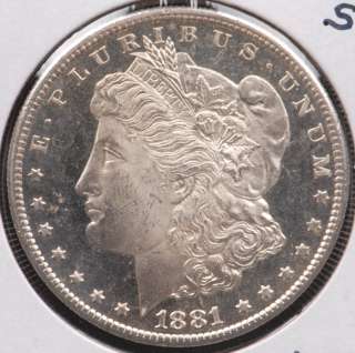 1881 S Morgan Silver Dollar   CHOICE BU DMPL  