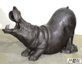 Large Outdoor Cast Bronze Hippopotamus Water Fountain  