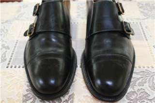 GUCCI Classic Black Buckles Leather Loafers SZ 7 D  