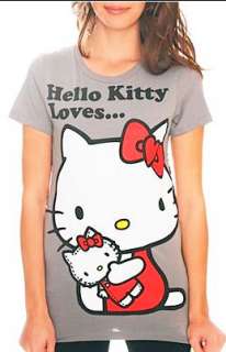 HELLO KITTY~ GRAY KITTY LOVES DOLL BUBBLE SHIRT M  