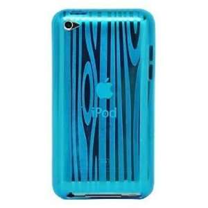  Blue Wood Grain Flexible TPU Gel Case for Apple iPod Touch 