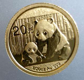 2012 1/20th OUNCE .999 GOLD CHINESE PANDA, BEAUTIFUL PROOF COIN  