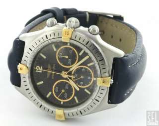   GOLD AUTOMATIC CHRONOGRAPH MIDSIZE MENS WATCH W/RARE DRUSY DIAL  
